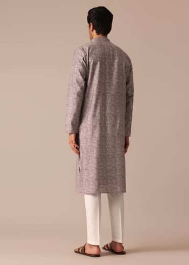 Purple Muslin Silk Kurta And Pant Set