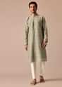 Pista Green Kurta Set In Muslin Silk