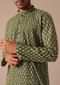 Green Cotton Printed Kurta Set With Pintuck Detail