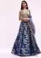 Blue Embroidered Net Lehenga Choli Set