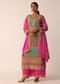 Pink Hand Embroidered Silk Kurta And Palazzo Set