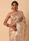 Gold Kora Silk Saree With Floral Motif Multicolor Thread Work And Unstitched Blouse Piece