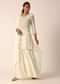 White Chiffon Kurta Sharara Set With Sequin Work