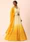 Yellow Lucknowi Hand Worked Anarkali With Dupatta