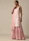 Pink Kurta Sharara Set With Mirror Embellishments