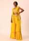 Yellow Organza Jacket And Palazzo Set