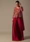 Red Indo Fusion Palazzo Set With Printed Detail