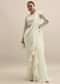 Ivory Blouse And Draped Palazzo Set