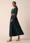Teal Bead Embroidered Long Kurti With Embellished Belt