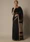 Black Maheshwari Chanderi Silk Saree With Jute Woven Pallu
