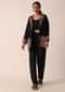 Black Art Silk Jacket And Pant Set With Sequin Work