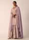 Purple Embroidered Palazzo Set In Chiffon With Patchwork