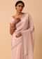 Peach Silk Saree With Gota Patti Work Border And Unstitched Blouse Piece