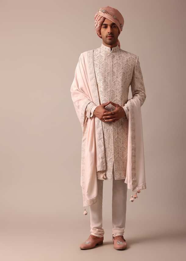 Radiant Pink Sherwani With Heavy Embroidery Work
