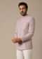 Pink Printed Jacquard Jodhpuri Suit