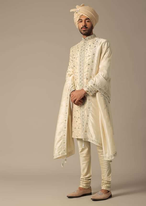 Golden Embroidery Sherwani Set