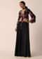 Black Indo Fusion Floral Print Blouse And Palazzo Set