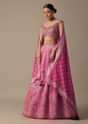 Pink Banarasi Silk Lehenga Set With Gota Patti