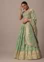 Green Banarasi Silk Lehenga Set