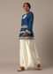 Blue Foil Mirror Worked Kurta And Dhoti Set