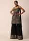 Black Chiffon Sharara Set With Sequin Work