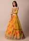 Mustard Yellow Printed Lehenga With Embroidered Choli And Dupatta