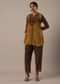 Brown Short Kurti Set With Printed Detail