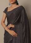 Brown Elegance Satin Saree With Unstitched Blouse