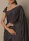 Brown Elegance Satin Saree With Unstitched Blouse
