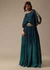 Blue Embroidered Skirt Set With Sequin Work
