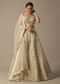 White Hand Embroidered Lehenga Set With Mirror Work