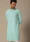 Blue Georgette Kurta Set With Sequin Embellishments
