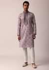 Royal Purple Silk Kurta Set For Men