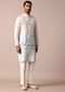Elegant Blue Ombre Silk Jacket Kurta Set For Men