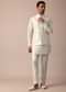 Pristine White Silk Jacket Kurta Set