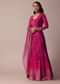 Pink Banarasi Anarkali Set With Bandhani Print