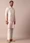 Radiant Ombre Pink Silk Jacket Kurta Set For Men
