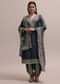 Chic Blue Silk Dhoti Set With Gotta Patti Kurta And Floral Dupatta