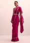 Red Pre Pleated Frill Saree With Belt And A Stitched Blouse