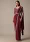 Red Ready Pleated Saree With Embellished Blouse