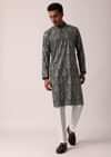 Elegant Black Silk Kurta Set For Men