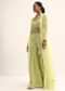 Yellow Mirror Crop Top With Jacket And Sharara