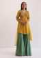 Yellow And Green Embroidered Palazzo Set