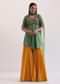 Green And Yellow Embroidered Palazzo Set