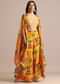 Yellow Embroidered Chiffon Palazzo Suit With Jacket