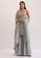 Light Grey Embroidered Sharara Set