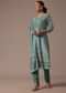 Blue Printed Cotton Kurta Pant Set
