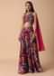 Purple Floral Lehenga Choli Set