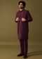 Purple Embroidered Kurta Jacket Set