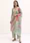 Green Printed Cotton Kurta Set With Dupatta